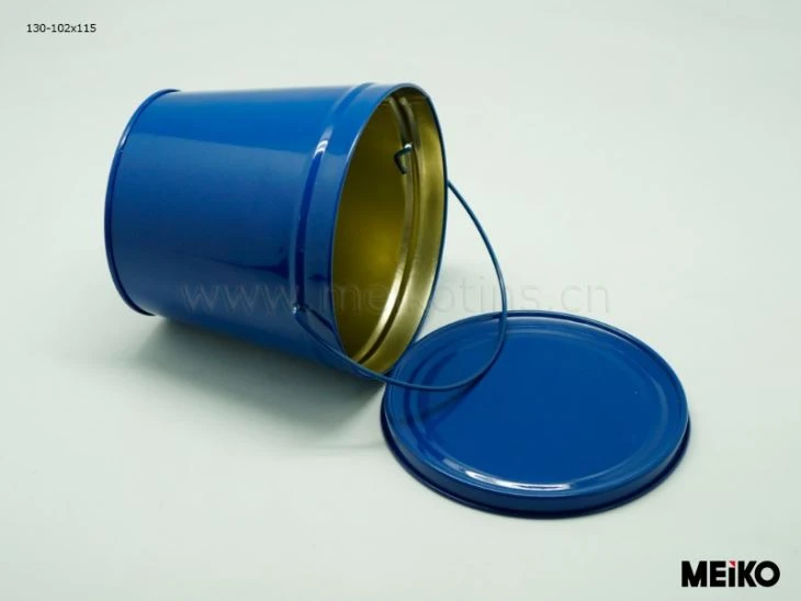 Tin Bucket With Handle And Lid
